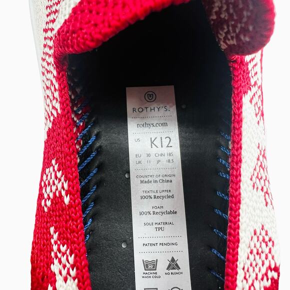 Rothy’s‎ The Kid Red Llama Camo Slip On Sneaker Shoes  Size 12 - Picture 10 of 10